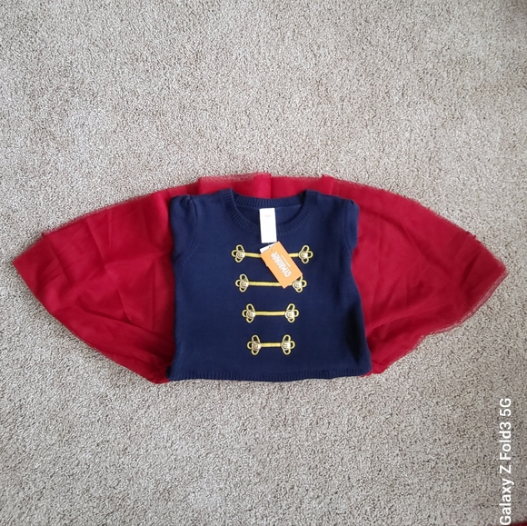 ♥️NWT♥️ GYMBOREE Girls' Navy & Red Tulle Dress with Gold Key Details - Picture 7 of 7